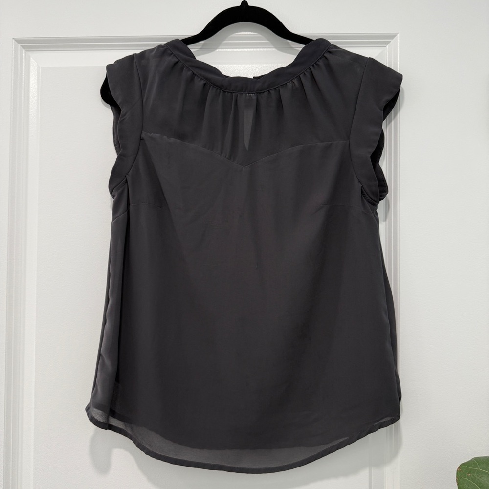 Monteau Black Ruffled Sleeveless Blouse